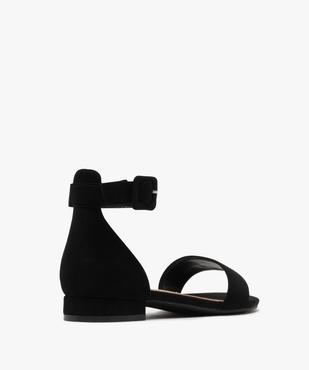 Sandales en velours à petit talon plat et bride à boucle femme vue4 - VALENTINA BALDA - GEMO