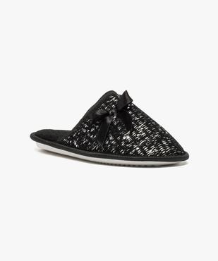 Mules plates avec noeud et sequins vue2 - GEMO(HOMWR FEM) - GEMO