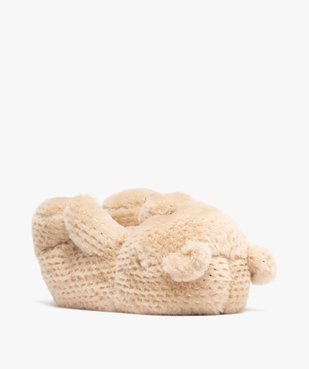 Chaussons femme en volume ours en peluche à pois dorés vue2 - GEMO(HOMWR FEM) - GEMO