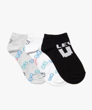 Chaussettes garçon ultra courtes avec motifs jeu vidéo (lot de 3) vue1 - GEMO (ENFANT) - GEMO