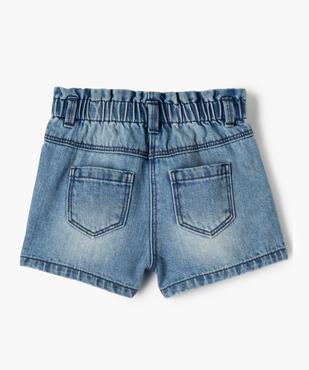 Short bébé fille en jean avec ceinture élastiquée vue3 - GEMO(BEBE DEBT) - GEMO