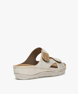 Mules femme confort dessus larges brides à scratch vue4 - GEMO (CONFORT) - GEMO