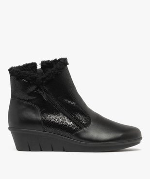 Boots fourrés confortables à talon compensé et à double zip femme  vue1 - G'FLEX - GEMO