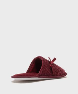 Chaussons mules en velours texturé avec petit noeud femme vue4 - GEMO(HOMWR FEM) - GEMO