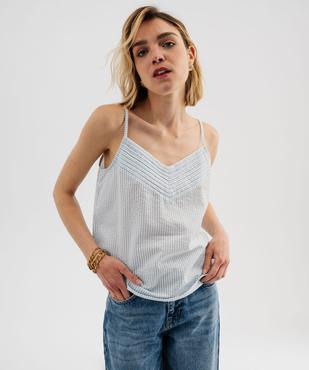Débardeur à fines bretelles en seersucker femme vue2 - GEMO(FEMME PAP) - GEMO