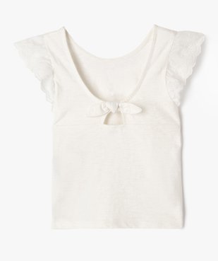 Tee-shirt manches courtes en broderie anglaise et dos fantaisie fille vue4 - GEMO (ENFANT) - GEMO