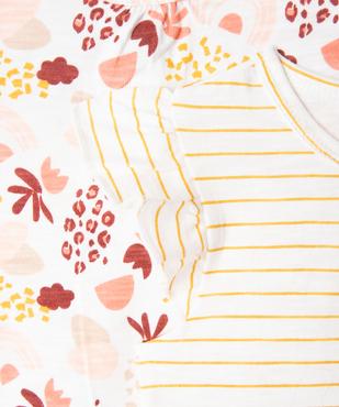 Combishort avec volants aux emmanchures bébé fille (lot de 3) vue4 - GEMO(BB COUCHE) - GEMO