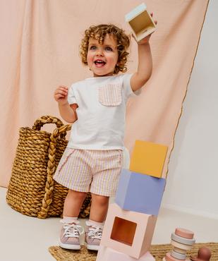 Ensemble 2 pièces tee-shirt + short bébé fille vue4 - GEMO(BEBE DEBT) - GEMO