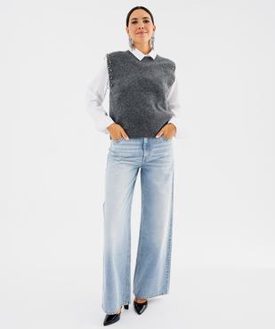 Pull sans manches col rond femme vue2 - GEMO(FEMME PAP) - GEMO