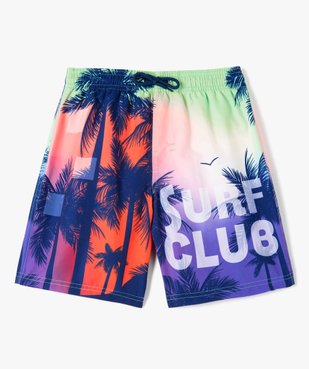 Short de surf garçon à motifs palmiers vue1 - GEMO (JUNIOR) - GEMO