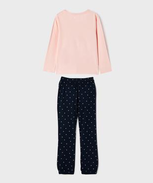 Pyjama bicolore avec motif lune et étoiles fille vue4 - GEMO 4G FILLE - GEMO