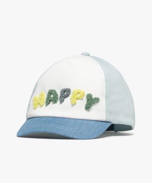 Casquette tricolore avec message en maille bouclette bébé vue1 - GEMO (ACCESS) - GEMO