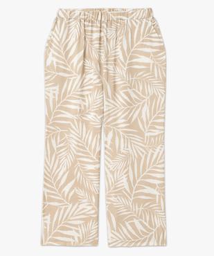 Pantalon large et fluide imprimé feuillage femme grande taille vue4 - GEMO (G TAILLE) - GEMO