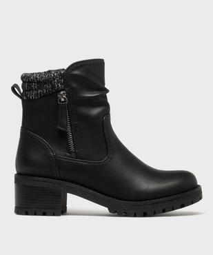 Boots à talon, semelle crantée et col en grosse maille femme vue1 - VALENTINA BALDA - GEMO