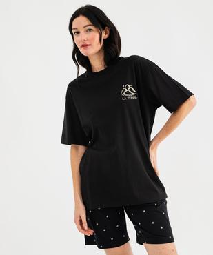 Haut de pyjama avec motif poitrine et dos mixte vue1 - GEMO 4G FEMME - GEMO