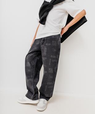 Jean large en denim imprimé délavé garçon vue1 - GEMO 4G GARCON - GEMO