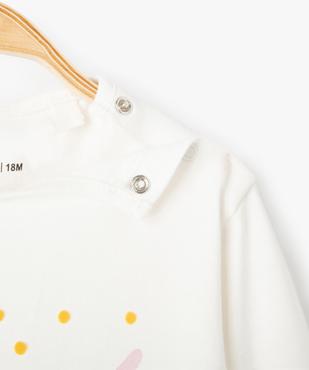 Tee-shirt bébé fille à manches longues imprimé à fentes latérales vue2 - GEMO(URBAIN) - GEMO