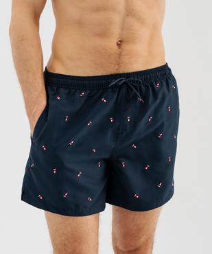 Short de bain à petits motifs brodés homme vue2 - GEMO 4G HOMME - GEMO