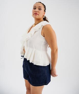 Short en jean coupe large femme grande taille vue4 - GEMO (G TAILLE) - GEMO