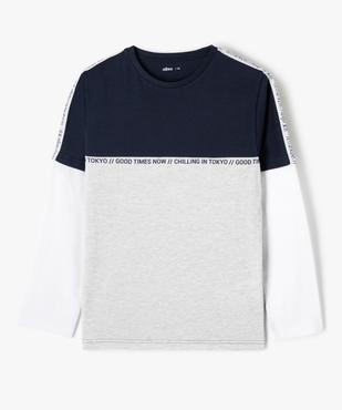 Tee-shirt garçon à manches longues effet 2 en 1 vue1 - GEMO (JUNIOR) - GEMO