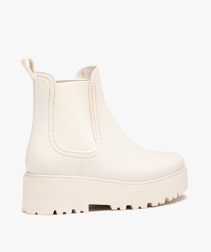 Boots femme unies style Chelsea à semelle plateforme crantée vue5 - GEMO (CASUAL) - GEMO