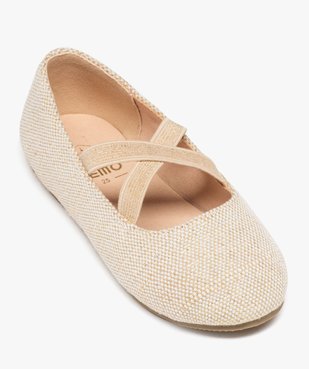 Ballerines fille unies avec brides élastiques croisées vue5 - GEMO 4G FILLE - GEMO