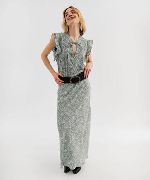 Jupe longue en viscose fleurie femme vue4 - GEMO(FEMME PAP) - GEMO
