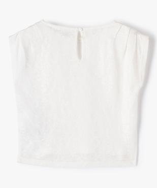 Tee-shirt fille à manches courtes en maille pailletée vue3 - GEMO (ENFANT) - GEMO
