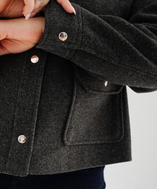 Manteau court aspect drap de laine à boutons-pression femme grande taille vue4 - GEMO (G TAILLE) - GEMO