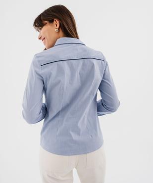 Chemise femme rayée coupe ajustée en coton stretch vue7 - GEMO(FEMME PAP) - GEMO
