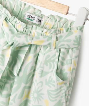 Pantalon imprimé en viscose avec taille élastique bébé fille vue2 - GEMO 4G BEBE - GEMO