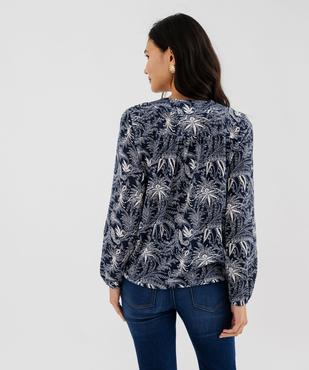 Tee-shirt manches longues imprimé col V fantaisie femme vue6 - GEMO 4G FEMME - GEMO