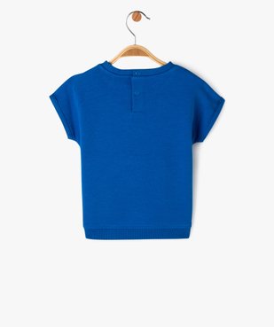 Tee-shirt à manches courtes avec inscription bouclette bébé garçon vue3 - GEMO(BEBE DEBT) - GEMO