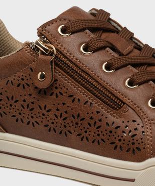 Baskets basses de ville avec zip, lacets et détails girly femme vue6 - VALENTINA BALDA - GEMO