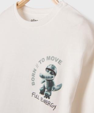 Tee-shirt manches longues imprimé devant et dos bébé garçon vue3 - GEMO 4G BEBE - GEMO