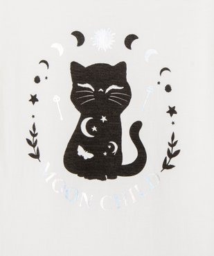 Tee-shirt manches longues avec motif chat fille vue2 - GEMO 4G FILLE - GEMO