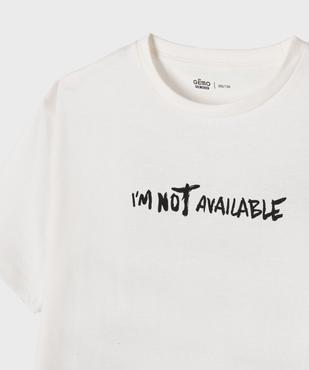 Tee-shirt manches courtes à message garçon vue4 - GEMO 4G GARCON - GEMO