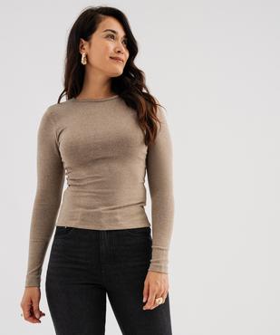 Tee-shirt manches longues et col rond uni femme vue1 - GEMO 4G FEMME - GEMO