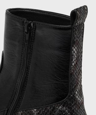 Boots avec empiècements texturés et semelle crantée femme - Emilia Rosa vue6 - EMILIA ROSA - GEMO