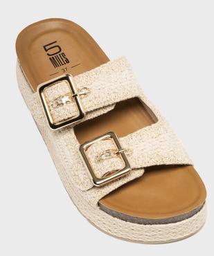 Mules double bride en textile avec semelle plateforme femme - 5 Miles vue5 - 5 MILES - GEMO