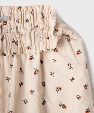 Pantalon wide leg en velours fleuri fille – LuluCastagnette vue2 - LULUCASTAGNETTE - GEMO