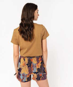 Tee-shirt à manches courtes avec motif en relief femme vue3 - GEMO(FEMME PAP) - GEMO