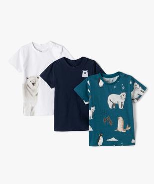 Tee-shirt bébé garçon à manches courtes imprimé (lot de 3) vue1 - GEMO 4G BEBE - GEMO