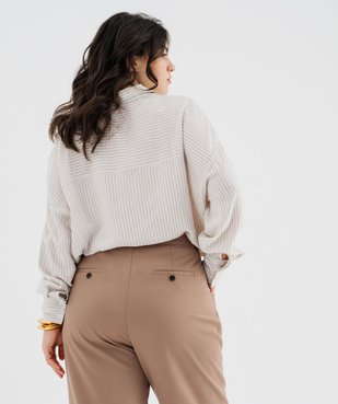 Chemise rayée à manches longues femme grande taille vue3 - GEMO (G TAILLE) - GEMO
