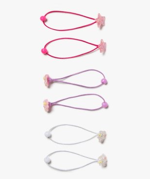 Elastiques fantaisie fille avec paillettes (lot de 6) vue1 - GEMO (ACCESS) - GEMO