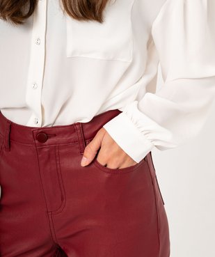 Pantalon skinny enduit push-up taille haute vue2 - GEMO 4G FEMME - GEMO