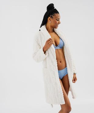 Robe de chambre en maille douillette femme vue2 - GEMO(HOMWR FEM) - GEMO