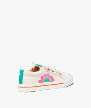 Baskets fille en toile unie avec oeillets fantaisie et semelle à liseré vue5 - GEMO 4G FILLE - GEMO