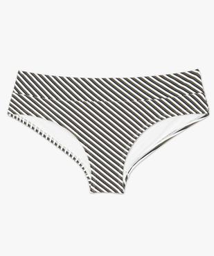 Bas de maillot de bain femme rayé forme shorty vue4 - GEMO (PLAGE) - GEMO