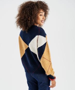 Pull tricolore à motifs géométriques femme - LuluCastagnette vue5 - LULUCASTAGNETTE - GEMO